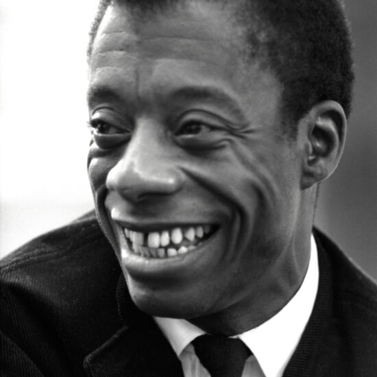 African American novelist, essayist, playwright, poet, civil rights campaigner and social critic James Baldwin in close up