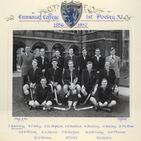 John Hopkins in the Emmanuel College 1st Hockey XI, 1956-57